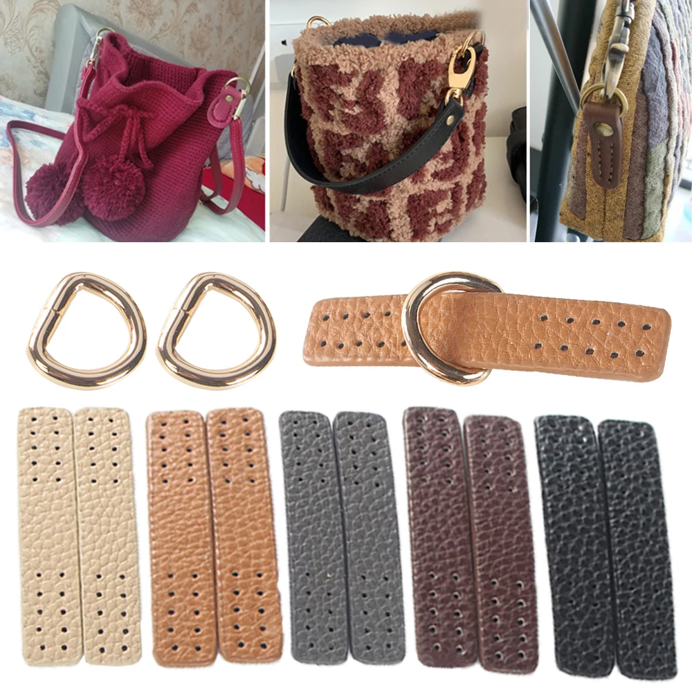 2PCS Leather Sewing On Leather Snaps Fasteners Replacement Bag Buckle DIY D Buckle PU Handbag Parts Backpack Block Lock Bag Part