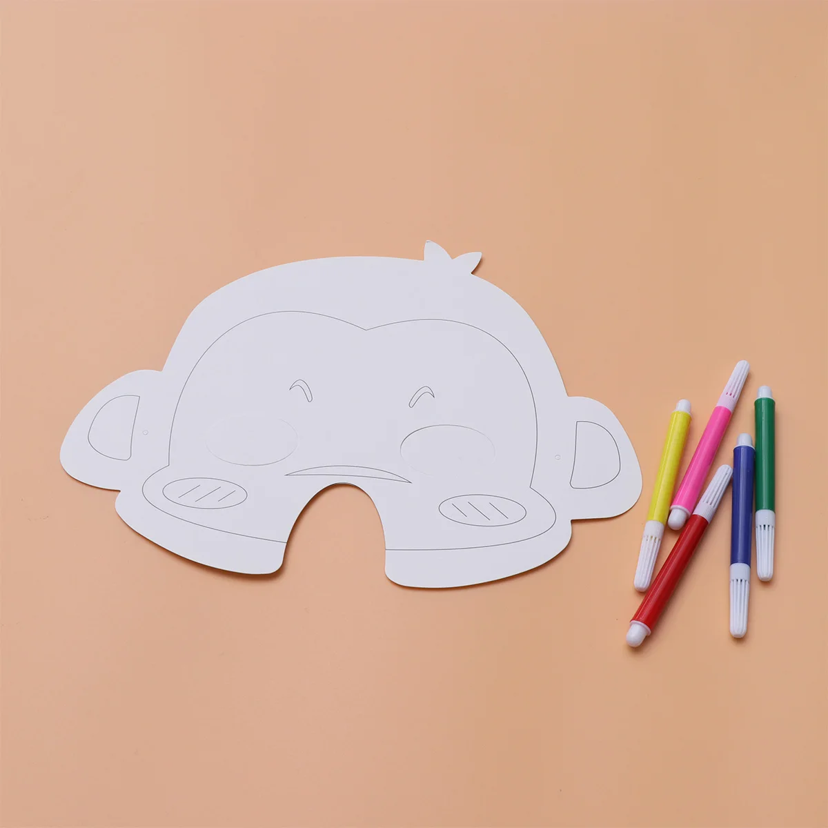 

15pcs Diy Animal Paper Masks Craft Kit For Kids Handmade Coloring Mask Set Creative Educational Party Supplies Costume Mask For