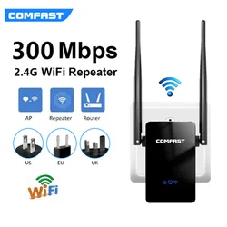 300 Мбит/с Wi-Fi повторитель-удлинитель 802.11b/g/n Comfast Long Range Repetidor De Sinal Wi-Fi Amplificador 2 Antenna Route Signal Booster