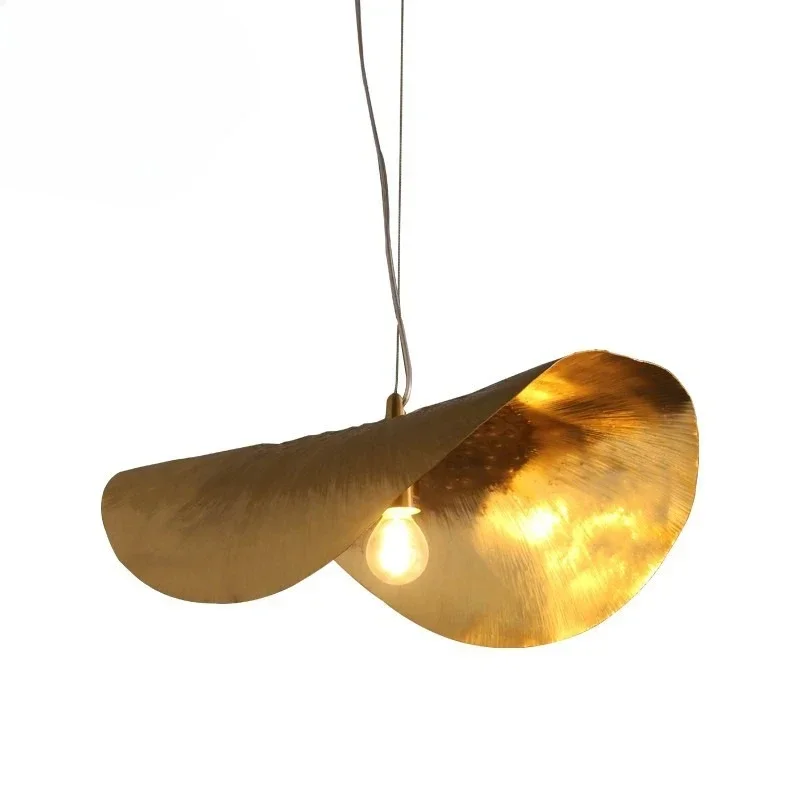 New Chinese dining lotus leaf chandelier, light luxury high-end hotel lamps