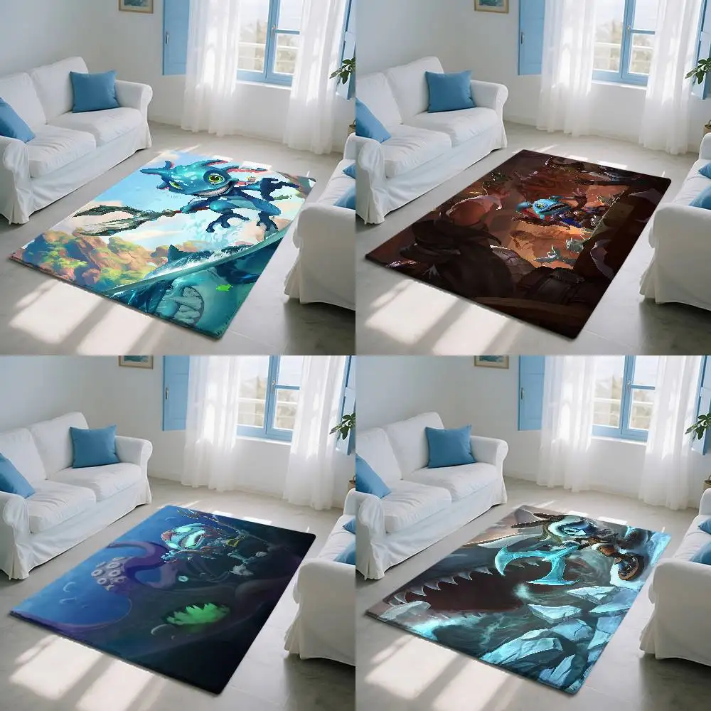 Fizz LOL League Of Legends Home Durable Floor Mat For Entrance Bedroom Washroom Bathroom Doorways Absorbent Non-Slip Foot Mats