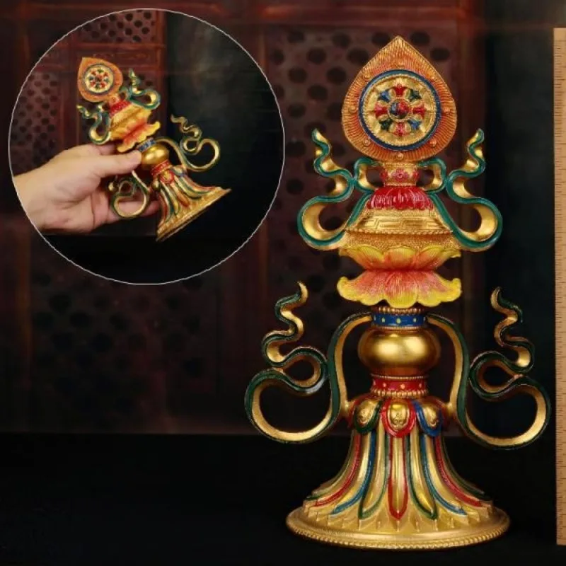 

Wheel King Seven Treasures Buddha Ornament, Tantra Auspicious Dharma Artifact