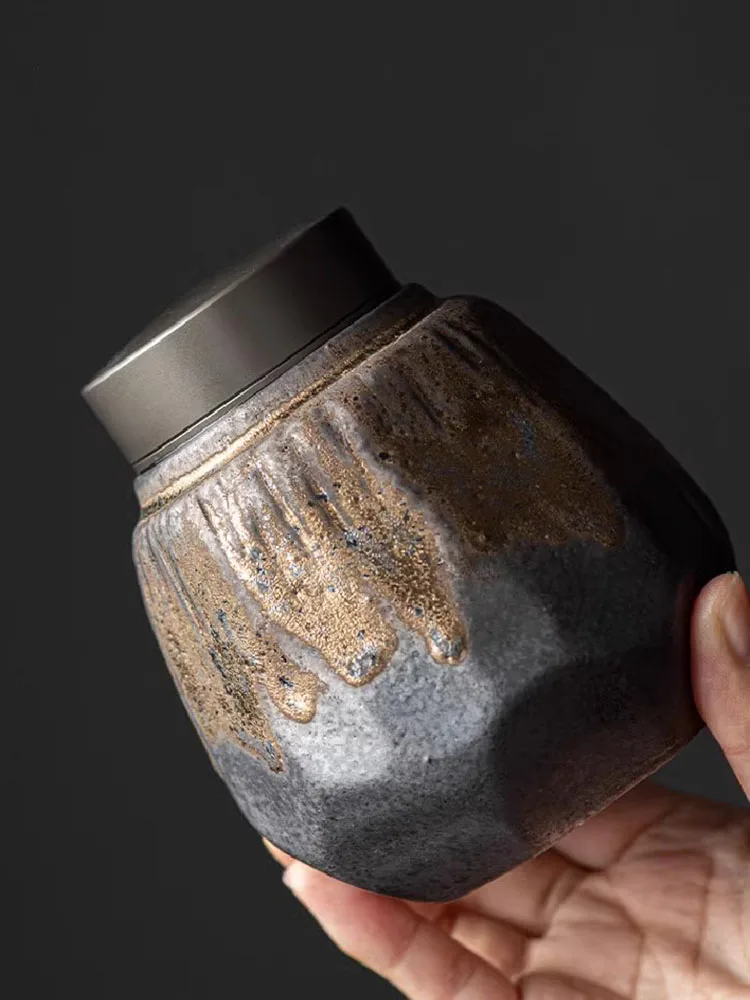 

Винтажная керамическая банка для хранения, креативная керамическая посуда, герметичная чайная банка для дома, портативный контейнер для хранения зерен кофе, лекарственных трав