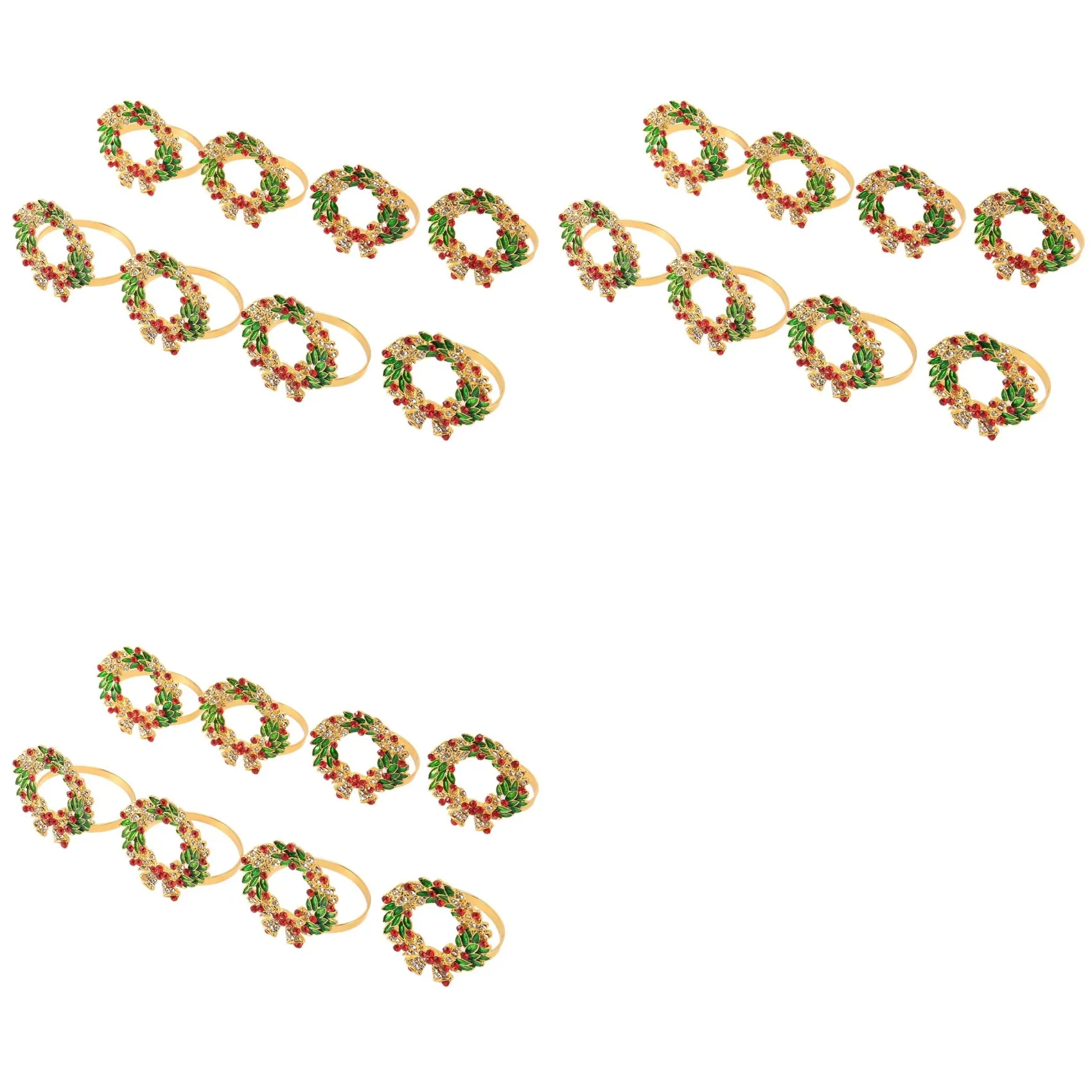 

Набор из 24 колье-держателей для салфеток в форме венка для Рождества, Дня благодарения, свадеб, праздничных вечеринок и украшения стола.