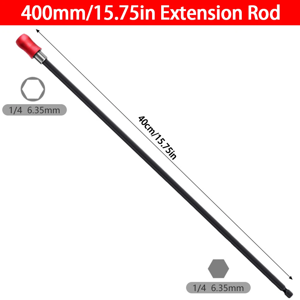 

New Hexagonal Handle Red Extended Quick Release Self-locking Extension Rod Extension Rod 400mm Screwdriver Extension Rod Tool
