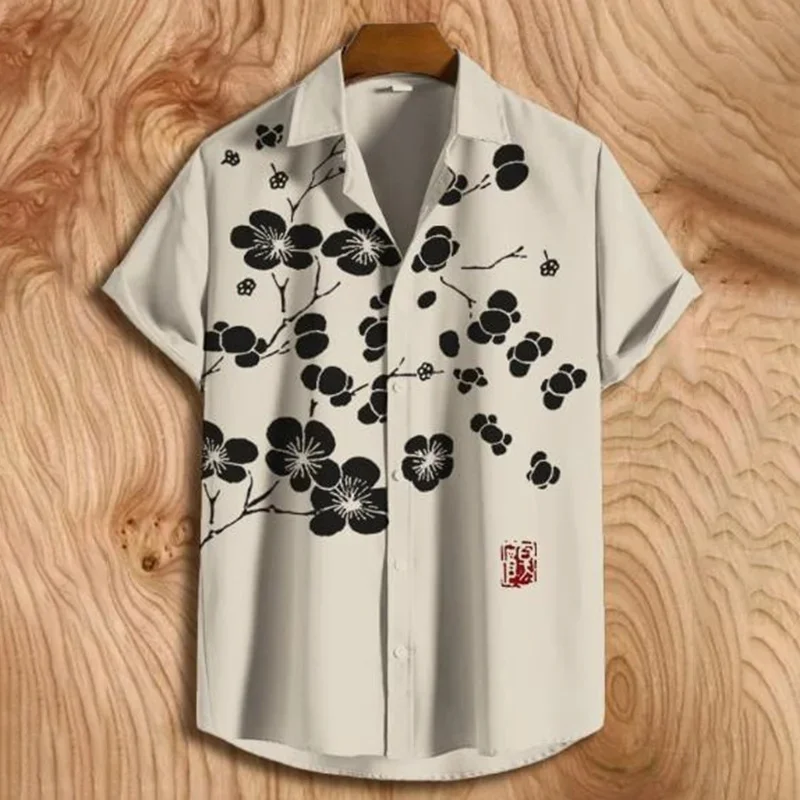 3D Printed Hawaiian Style Short Sleeved Shirt Comfortable And Loose Casual Collar Shirt Roupas Masculinas Camisas Estampadas