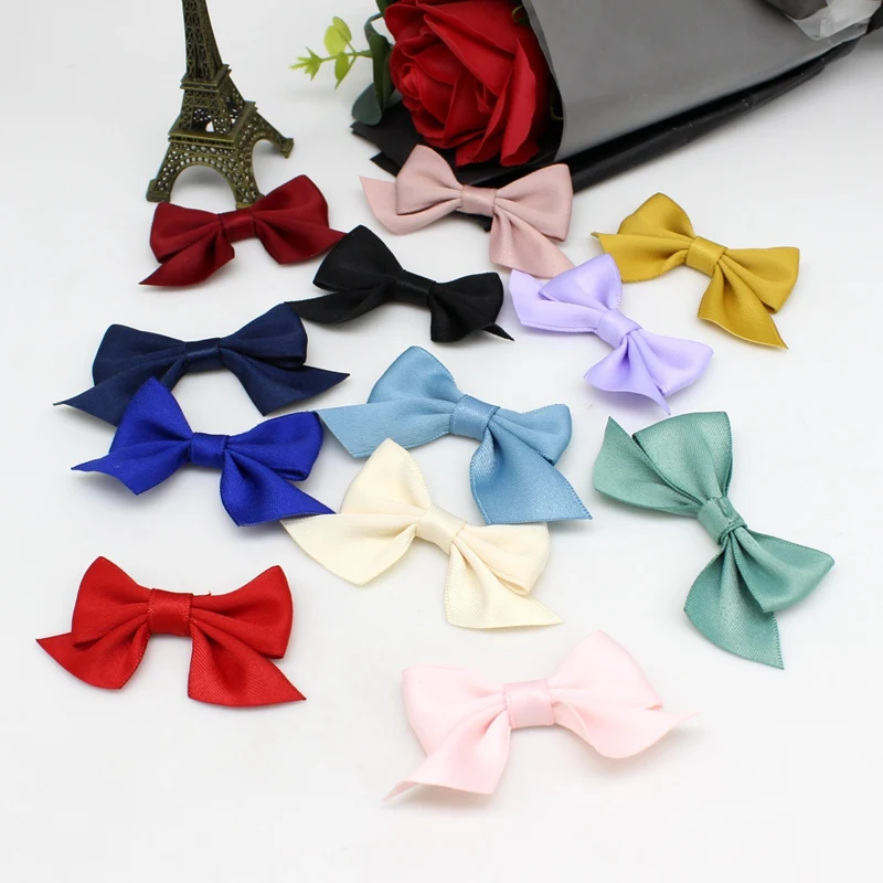 10/30PCS 40*55mm Ribbon Bows Decoration Packages Gift Small Bowknot Flower For Craft Wedding Bow DIY Bows