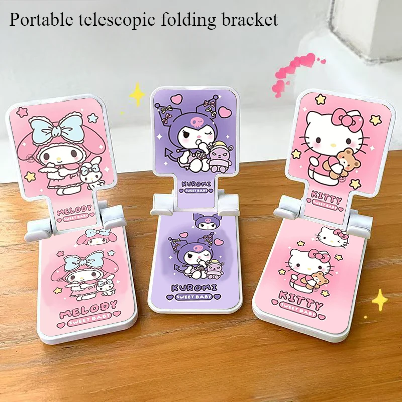 

Kawaii Sanrio Hello Kitty Cinnamoroll Kuromi's Cute Desktop Phone Stand Is Adjustable To Raise and Lower The Daily Necessities