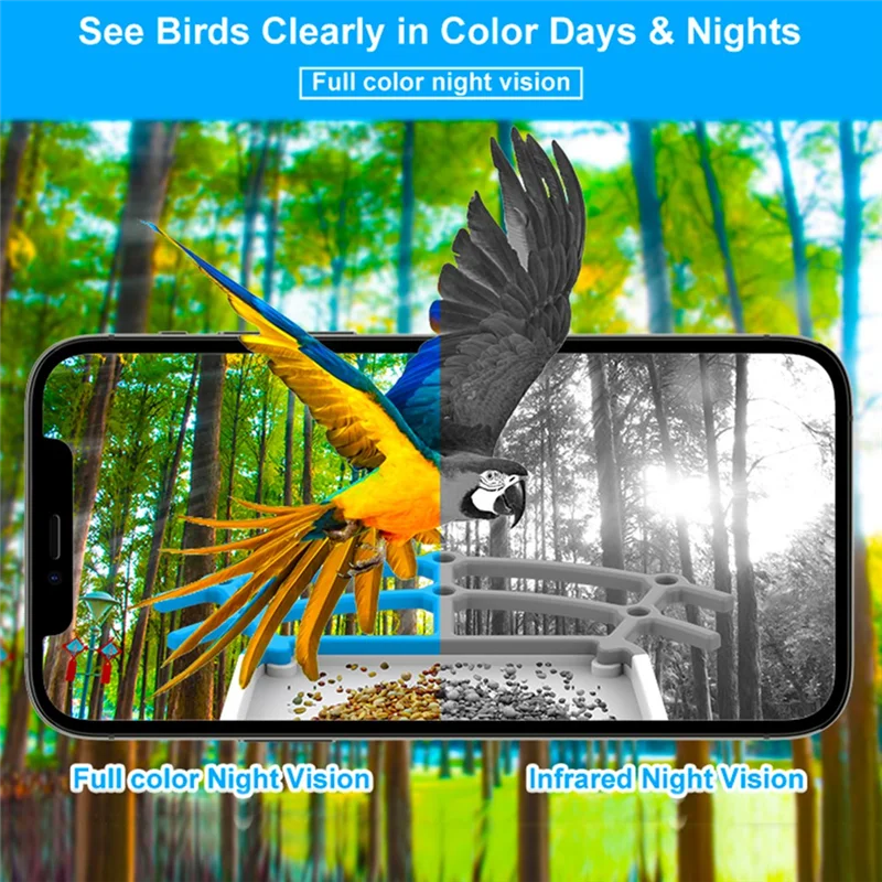 Bird Feeder Video Camera With Solar Panel Wifi Wireless Outdoor Solar Camera Motion Detection Bird Watching Camera