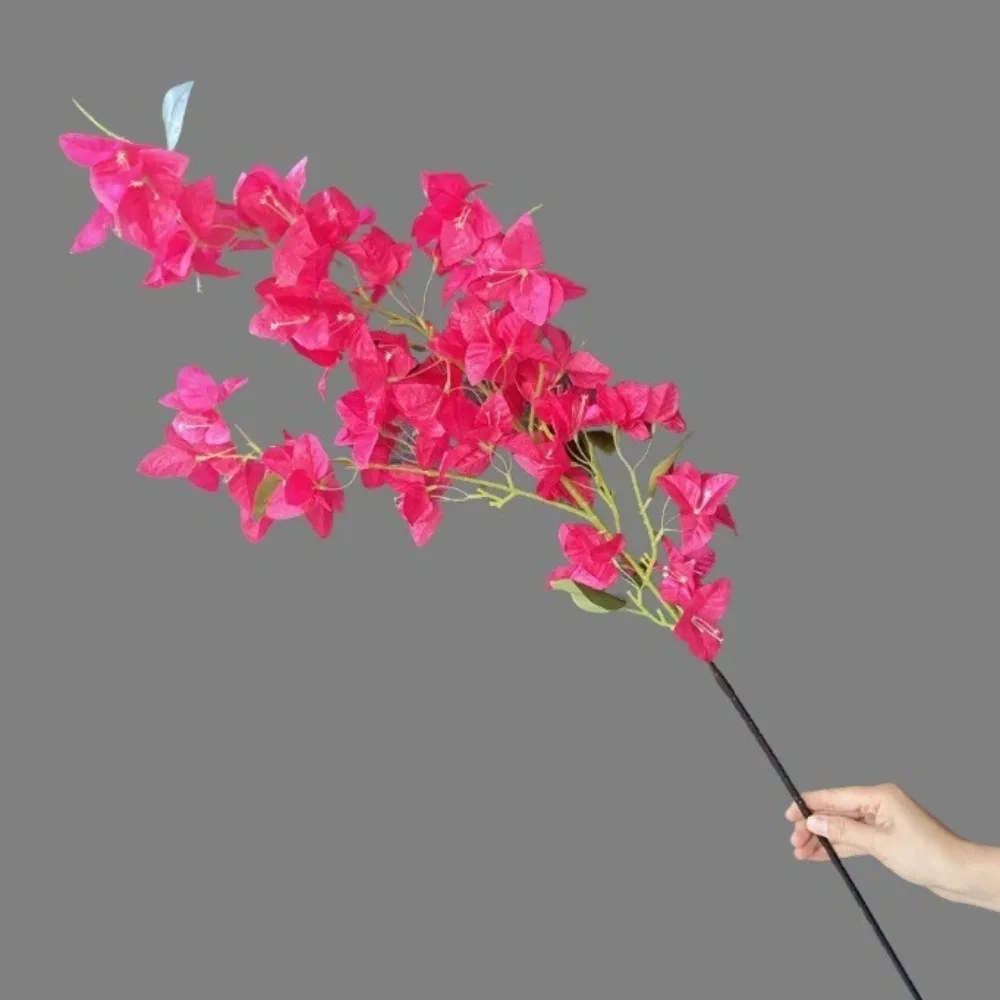 جديد 24/51 رؤساء محاكاة زهرة 76 سنتيمتر ثلاثية الأبعاد وهمية Bougainvillea Spectabilis متعدد الألوان سلك الحديد الداخلية بطانة زهرة الحرير المنزل