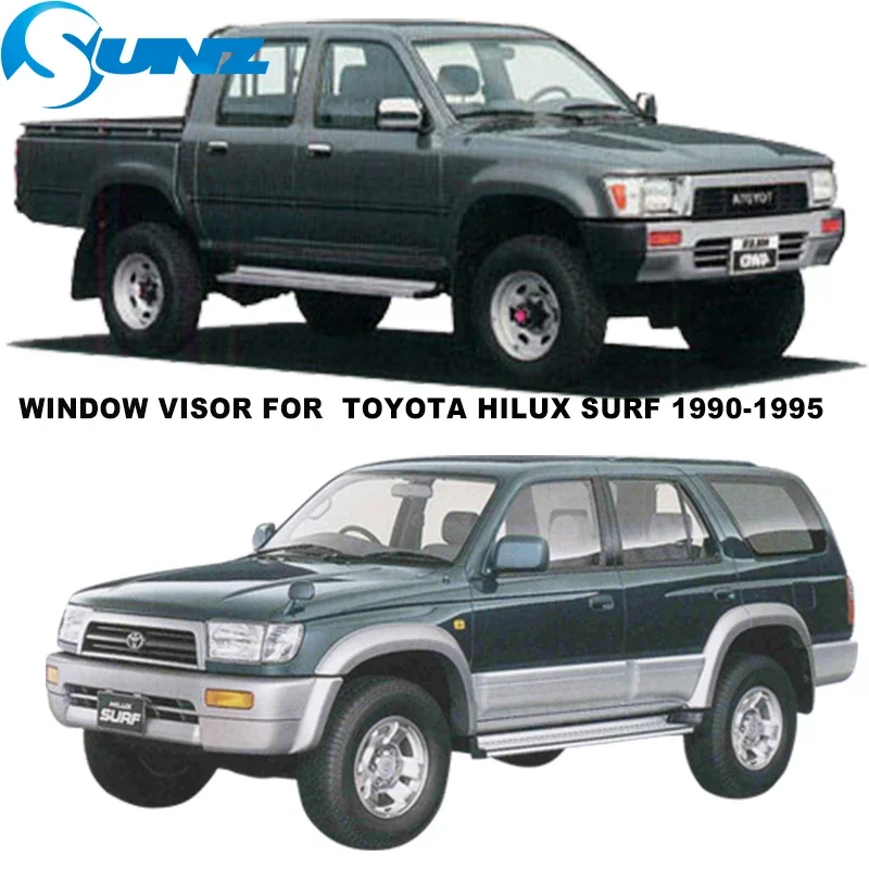 Side Window Deflectors For Toyota Hilux Surf 1990 1991 1992 1993 1994 1995 Black Window Visors Sun Rain Guards Deflectors SUNZ