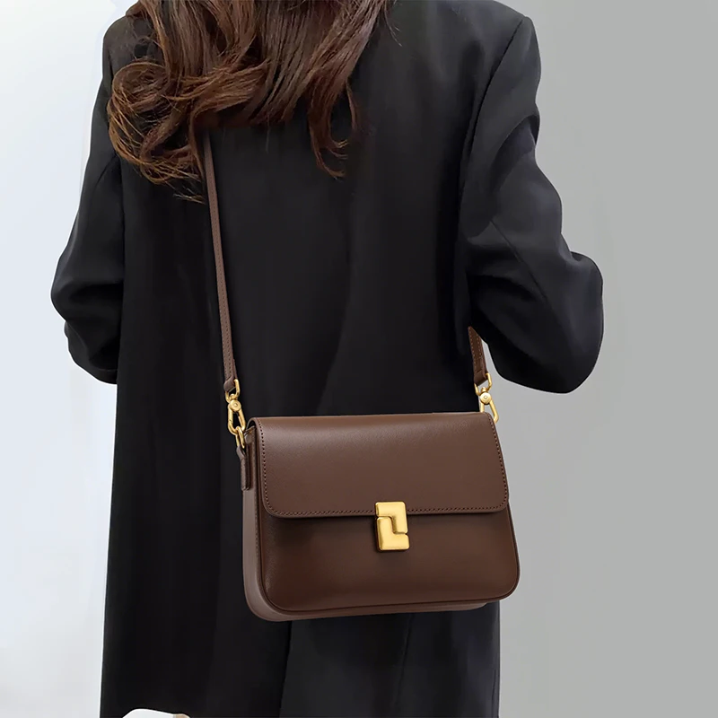 

Женская сумка Aidani из натуральной кожи, новинка 2026 года, вместительная сумка через плечо из воловьей кожи, маленькая квадратная сумка на плечо/подмышку, сумка для мамы