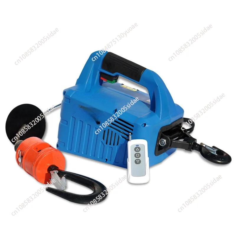 Portable Electric Hoist Household Portable Crane Hand Winch Pull Block Wire Rope Hoist