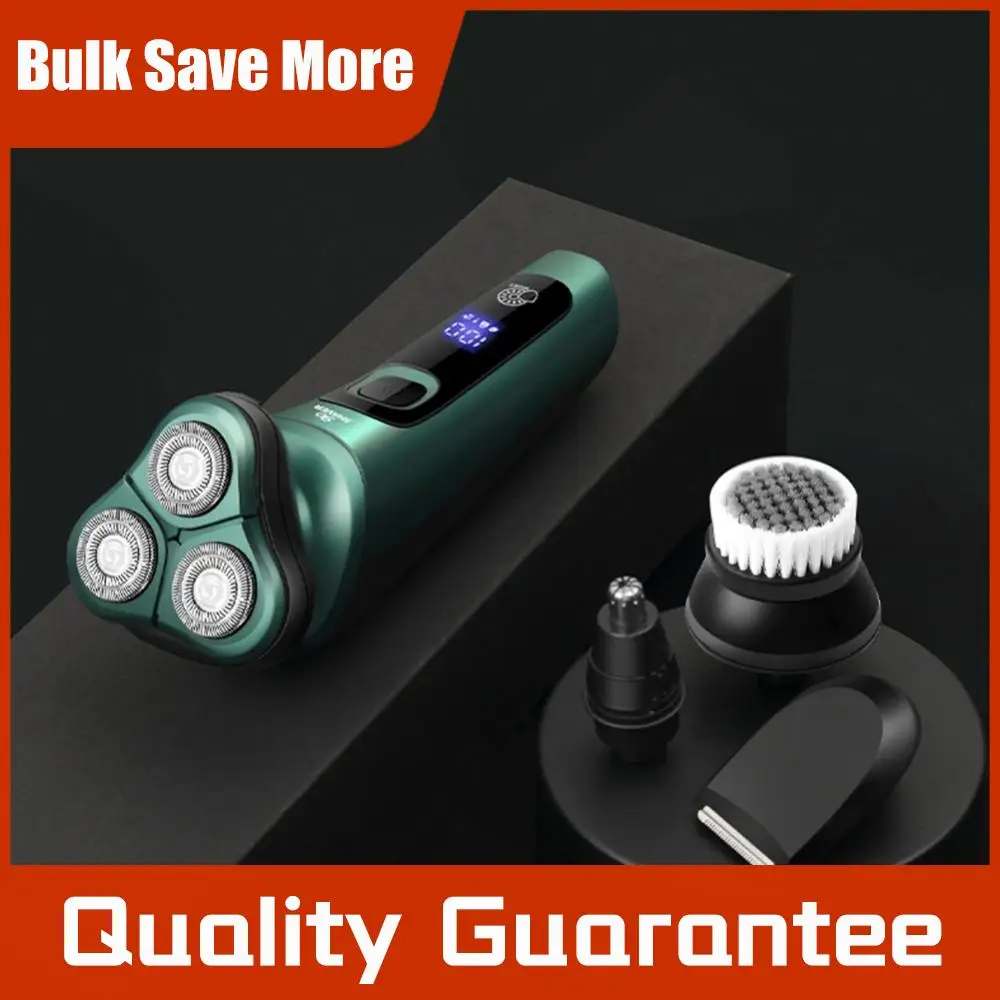Men Electric Travel Shaver with Digital Display Smart Razor Washable Painless Cordless Trimmer Face Beard Trimmer Car Home Razor