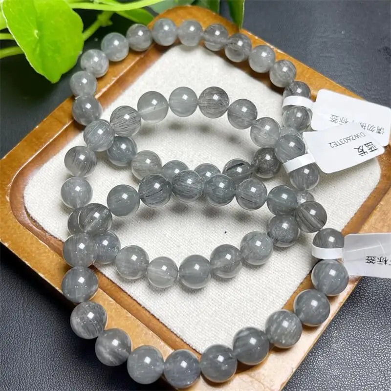 

Natural Blue Hair Quartz Bracelet Gemstone Jewelry Reiki Healing Fengshui For Women Holiday Gift 9/10/12/16MM 1PCS