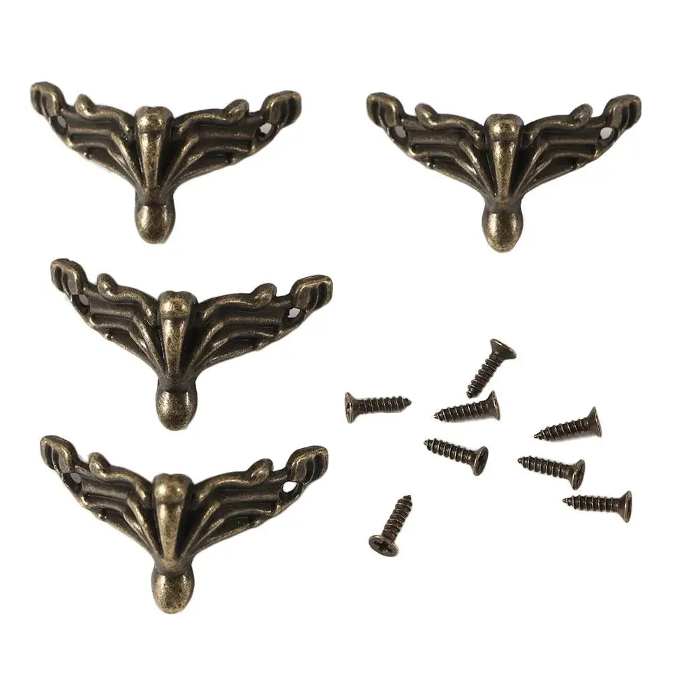 Brass Durable Furniture Part Protector Wood Case Hardware Corner Feet Leg Corner Bracket Furniture Leg