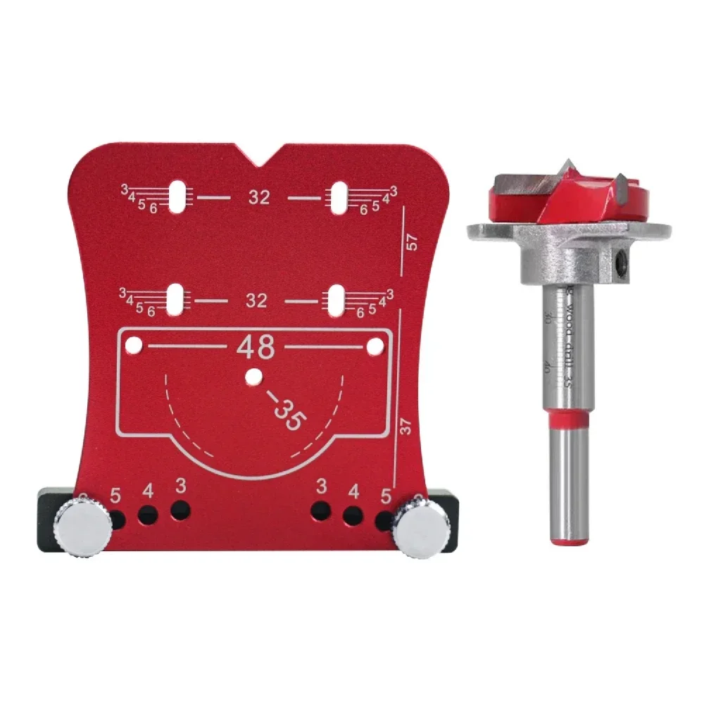 Aluminum Alloy Hinge Hole Drilling Fixture, Precise Hinge Drilling Locator, 35mm Hinge Guide Hole Drilling Positioner