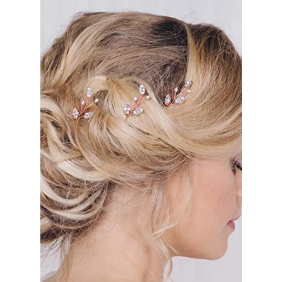 

3 PCS Bridal Women Vintage Wedding Party Hair Pins Crystal Hair Accessories