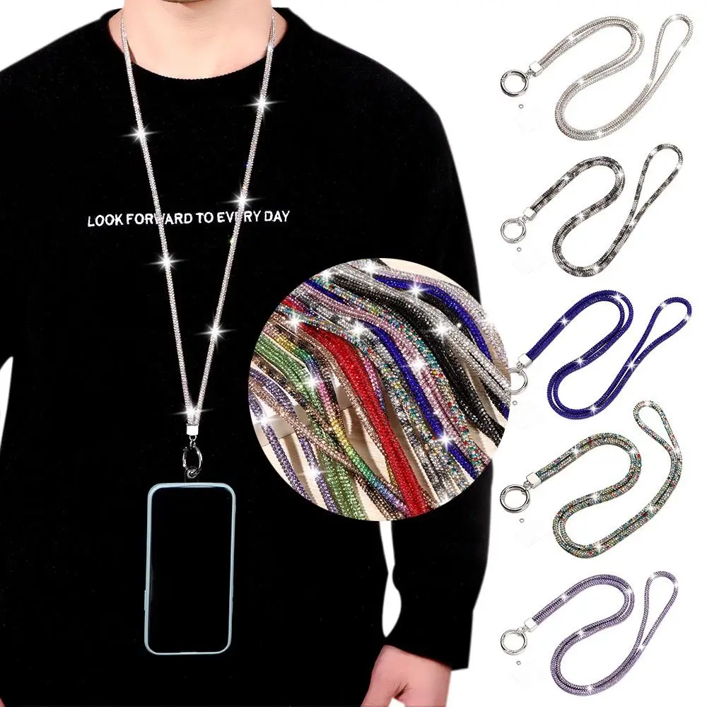 Glitter Bright Bling Bling Hanging Cord Chain Straps Crystal Anti-lost Rope Rhinestone Phone Lanyard