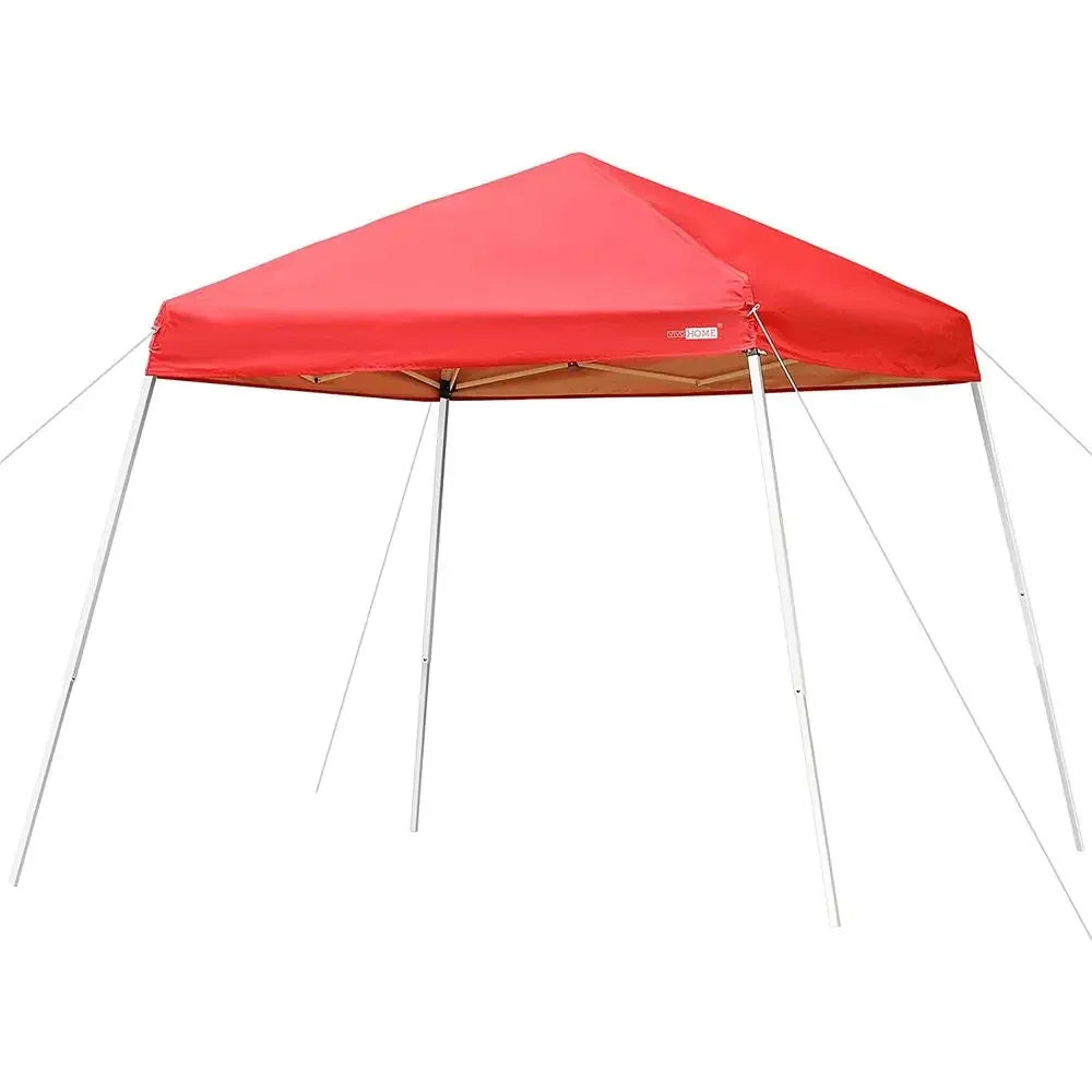 Outdoor Canopy Tent Red 8x8 ft Shade UV Protection Waterproof Steel Frame Kit