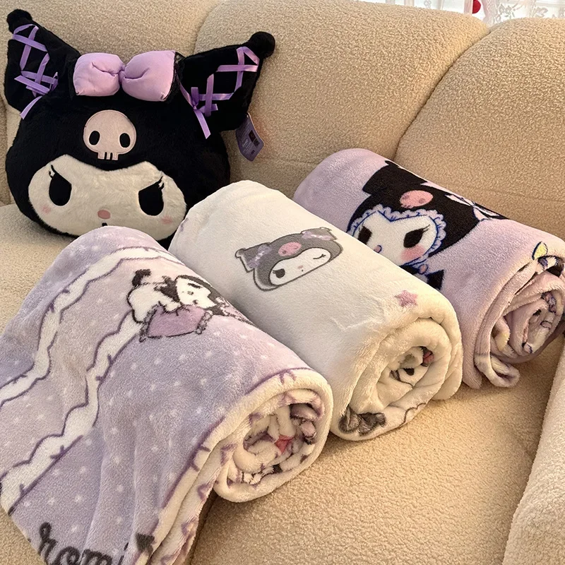 2025 Sanrio Hello Kitty Single Layer Double Sided Cartoon Blanket Conditioning Blanket Office Sofa Blanket Furniture Gifts