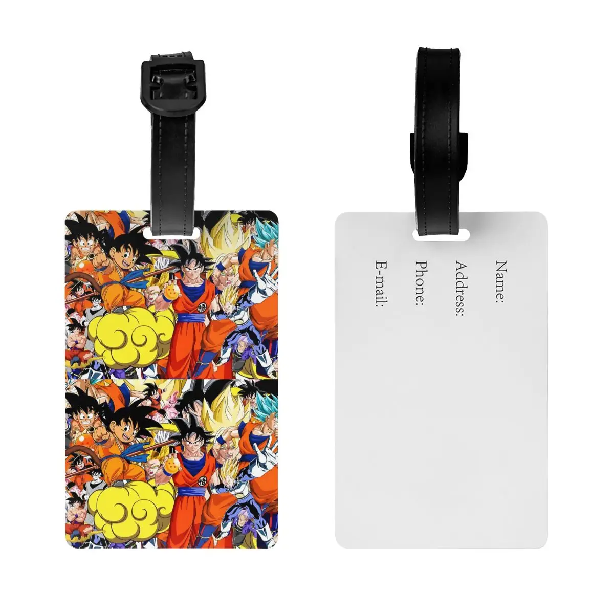 علامة الأمتعة الكرتونية المخصصة من Goku مع بطاقة الاسم، ملصق معرف غطاء الخصوصية Ultra Instinct لحقيبة السفر #2