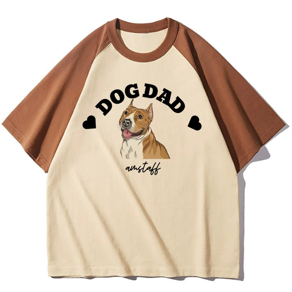 Camiseta gráfica Amstaff feminina, top japonês de verão, roupas femininas mangá