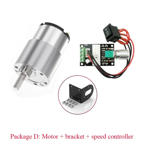 Imagen 2 del producto JGB37-520 DC 12V 24V Motor de engranaje de reducción alto par alta potencia 15kg 7RPM-960RPM 520 Motor de engranaje Motor inverso