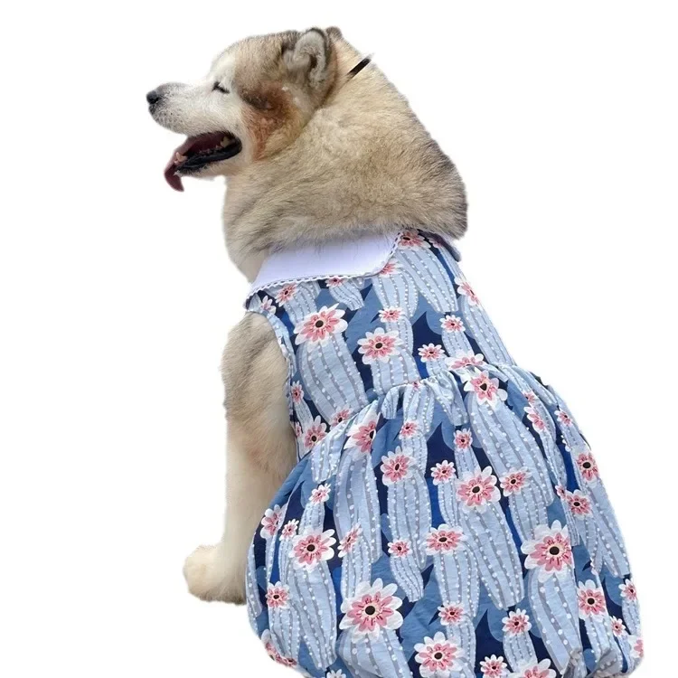 Pet Clothing Spring Summer  Big Dog Dress Full Wall Deep Forest Skirt for Cat Teddy Golden Retriever Alaska Satsuma