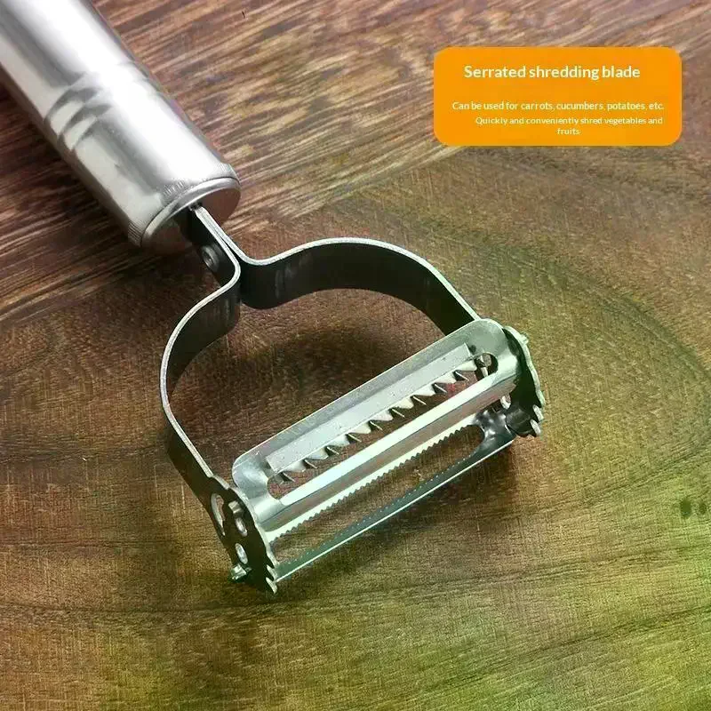 Dual Side Vegetable Peeler With Peeling And Julienning Functions For Kitchen Fruit Vegetable Prep Stainless Steel