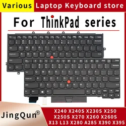 Teclado Inglês para Notebook dos EUA para Lenovo, ThinkPad, Notebook, X240, X240S, X230S, X250S, X270, X260S, X13, L13, X280, A285, X390, X395