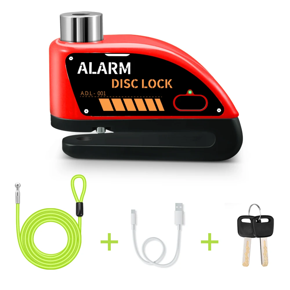 Extractme Motorcycle Alarm Schijfrem Slot Beveiliging Moto Wiel Schijf Hangslot Waterdicht 110dB Luid Anti Diefstal Alarma Motocicleta