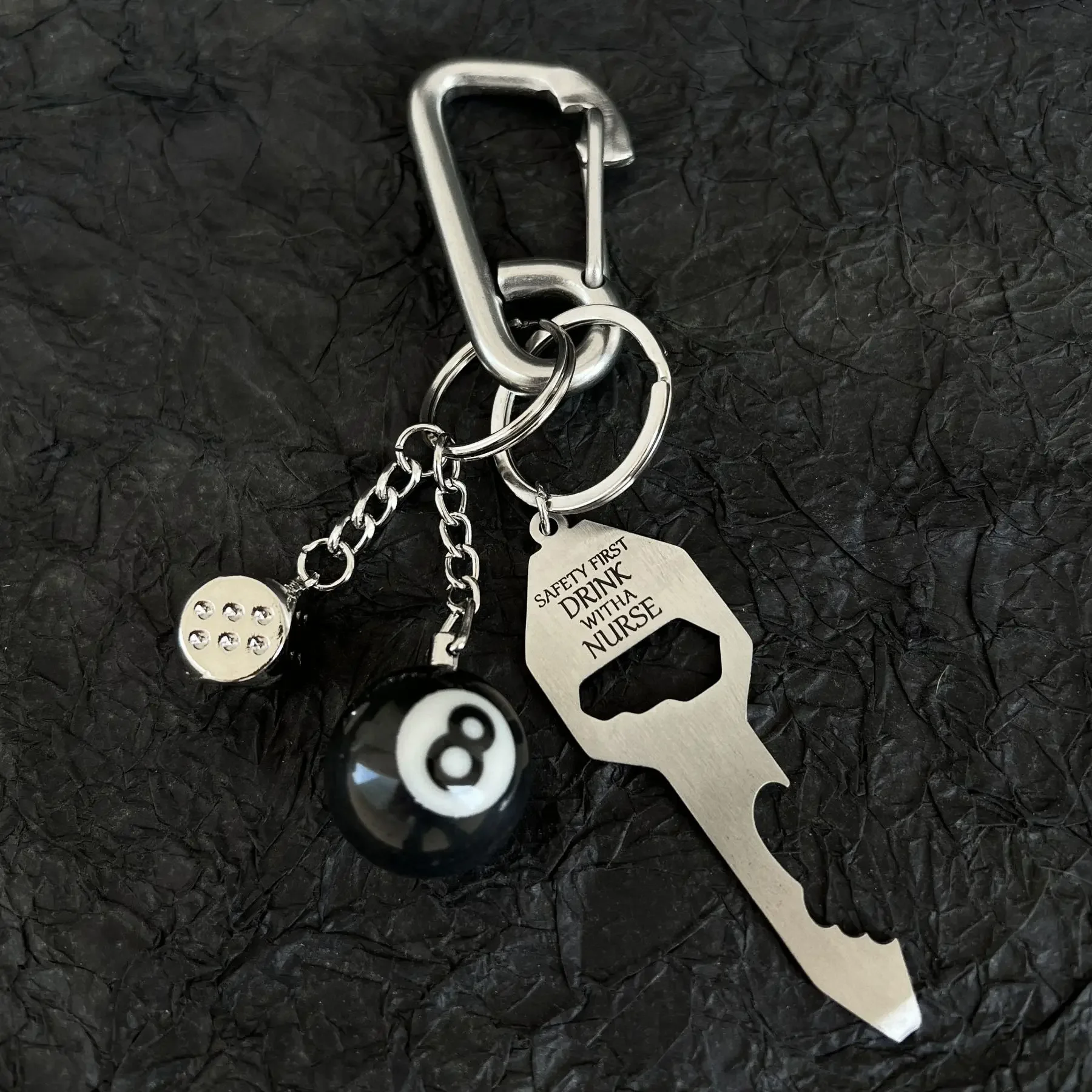 Fashionable Keychain Accessories Stainless Steel Carabiner Superior Quality Bag Waist Pendant