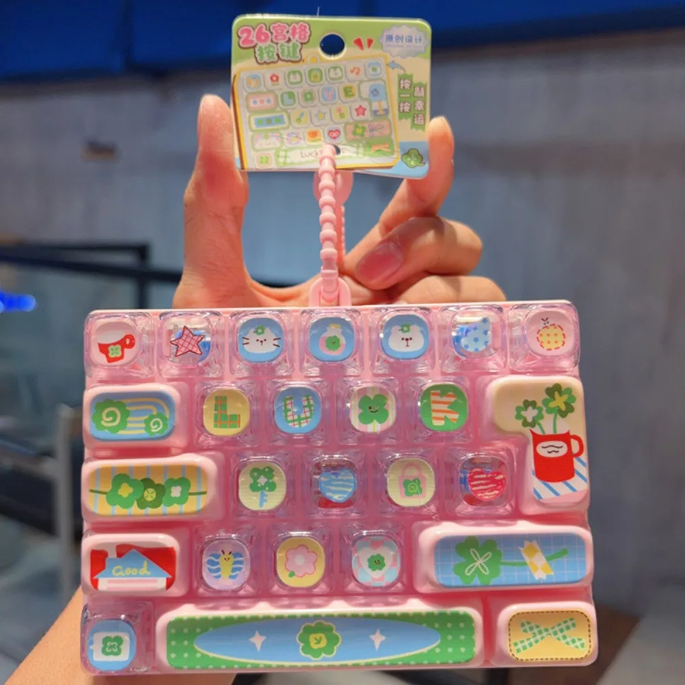 Animals Theme 26 Keys Keyboard Keychain Clear Key Sounds Pressable Keys Mechanical Keyboard Cartoon Plastic