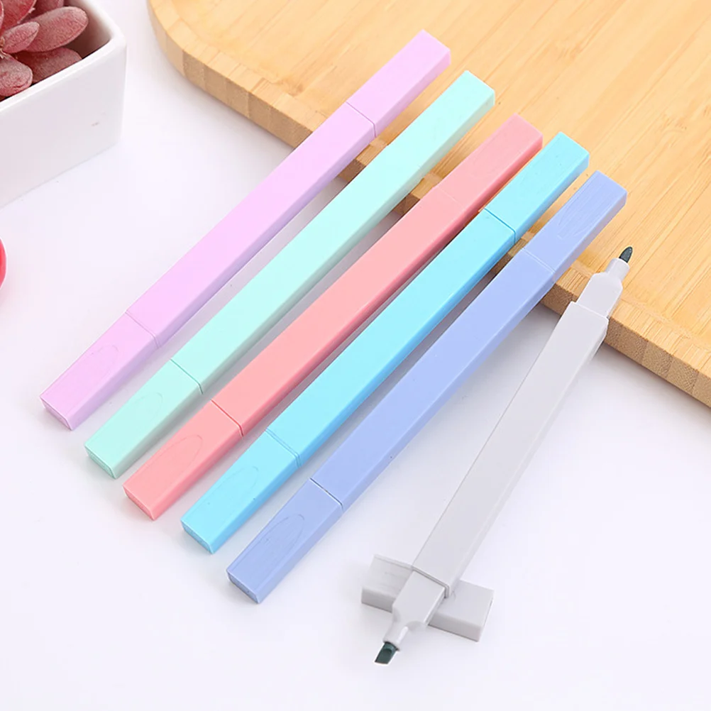 

12 pcs Plastic Highlighter Pens Double-Headed Colorful Fluorescent Marker Pens For Students School Office Supplies Writing Notes