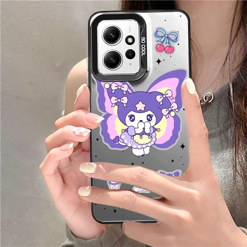 Colorful Silver Case For Xiaomi Redmi Note 11 10 13 Pro Plus 12 12S A1 12C 13C Poco X3 NFC Phone Cover Kawaii Kuromi Anime Shell