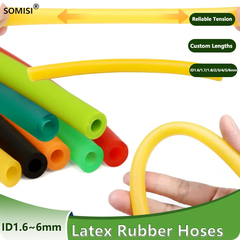 3/8M ID1.6/1.7/1.8/2/3/4/5/6mm Latex Rubber Hoses Good Quality Slingshot Catapult Speargun Tension Belt Elastic Rubber Band