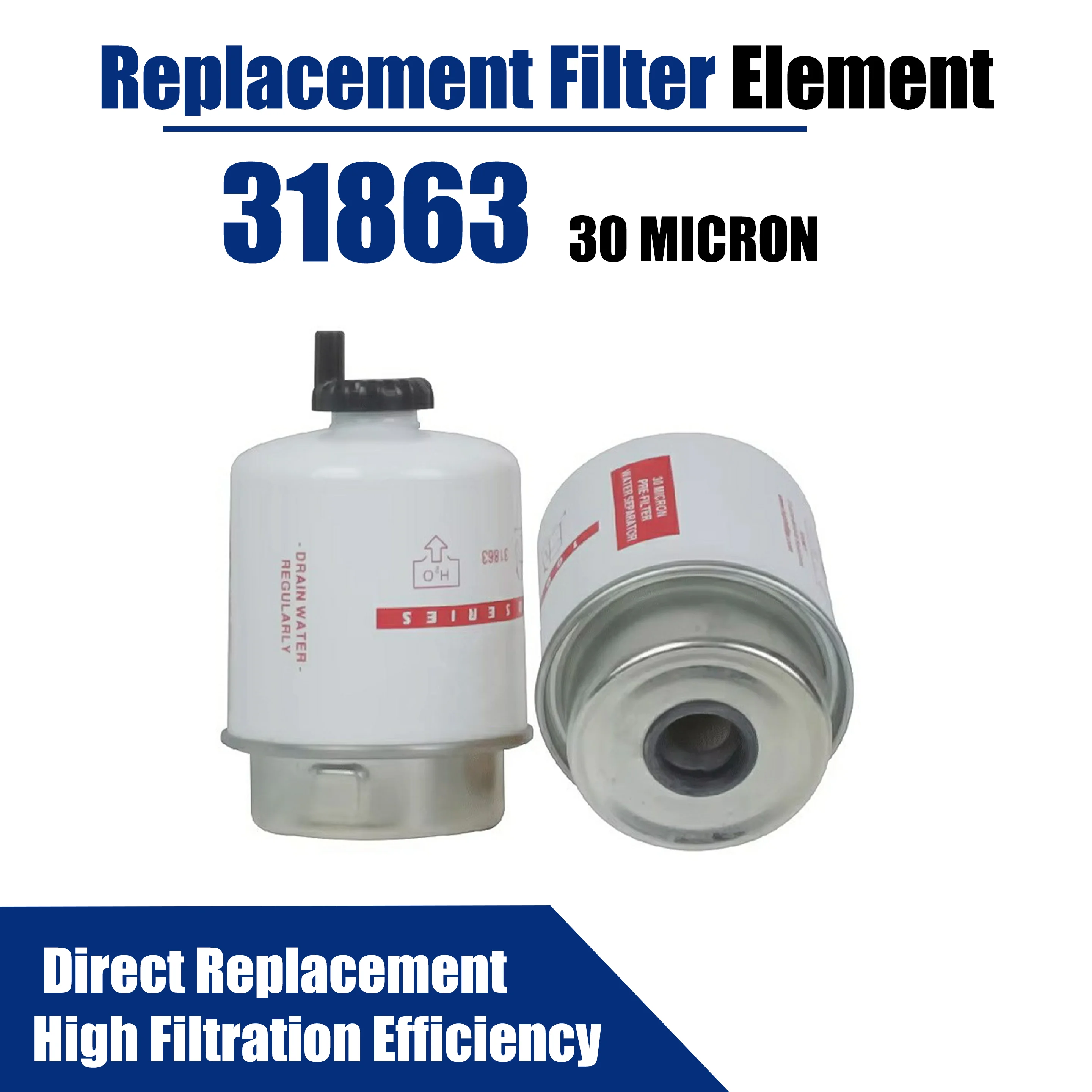 31863 Fuel Filter Replacement Element 30 Micron Diesel Fuel Manager Cartridge Water Separator Filter