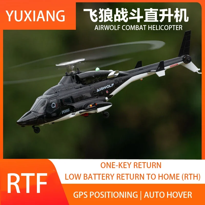 Yuxiang F02S RC Combat Helicopter Drone with GPS Auto Return, Realistic Military Design, Remote Control Aircraft Model Gift