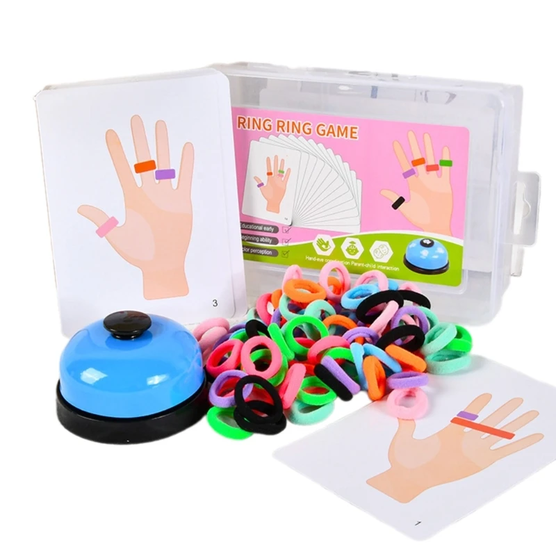 Logics Thinking Finger Rings Game Matching Board Game Hand-Eye Coordination Teaching Toy with for ParentKids N84E