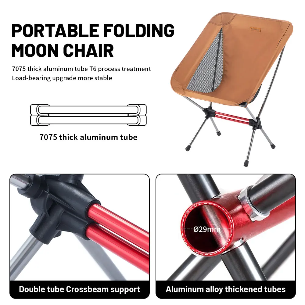 Naturehike Camping Chair L01 L02 Moon Chairs Portable Ultralight Chair Outdoor Folding Chair Fishing Chair Picnic Beach Chair