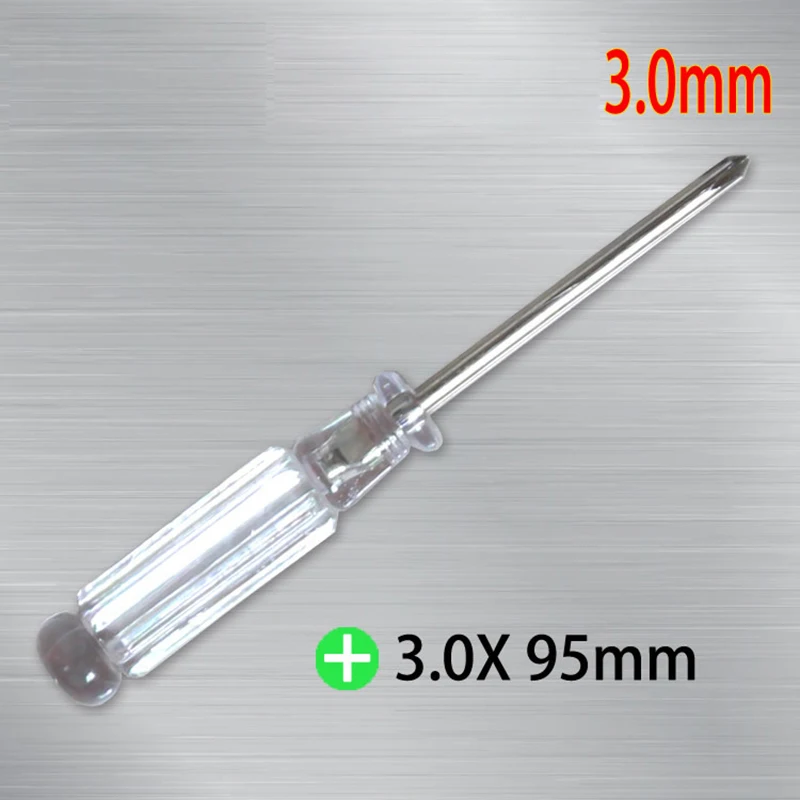 50pcs/lot 90mm Length Mini Pocket 3mm Phillips Cross 3.0 Head Screwdriver Transparent crystal handle Repair Toys PC Open Tool