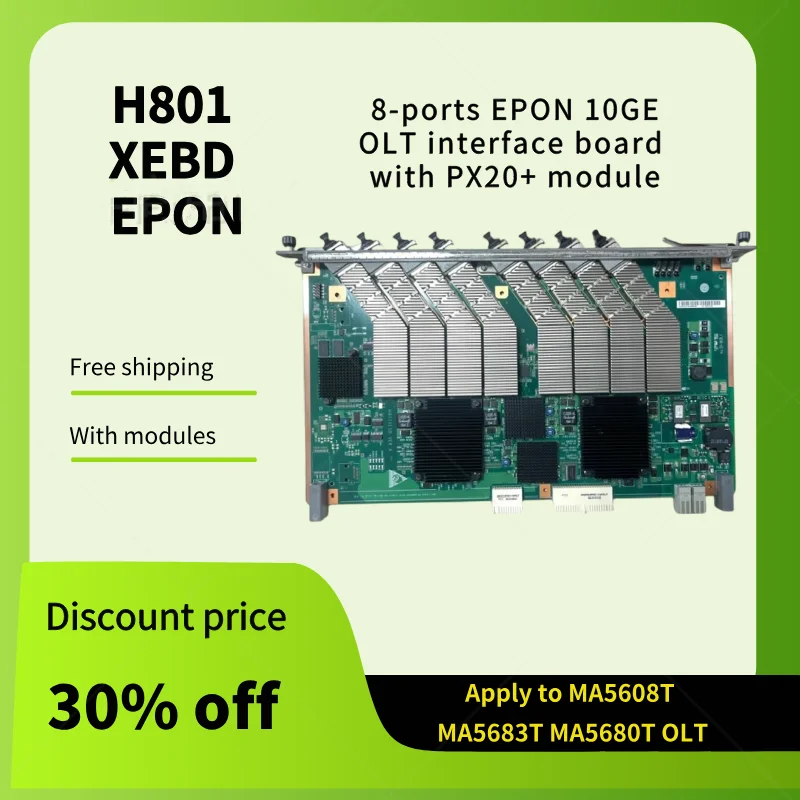 XEBD H801XEBD 8-port EPON 10GE OLT interface board with PX20+ module is suitable for MA5608T, MA5683T, and MA5680T OLTs