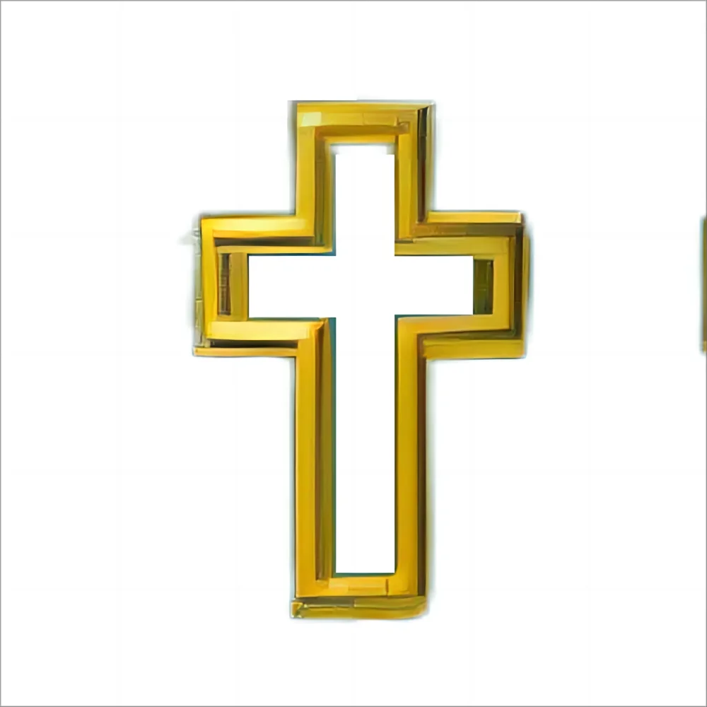 

18K Gold Tooth Gems Luxury Shinning Pure Gold Lead Free Silhouette of the cross Shape Pure Gold Tooth Gems