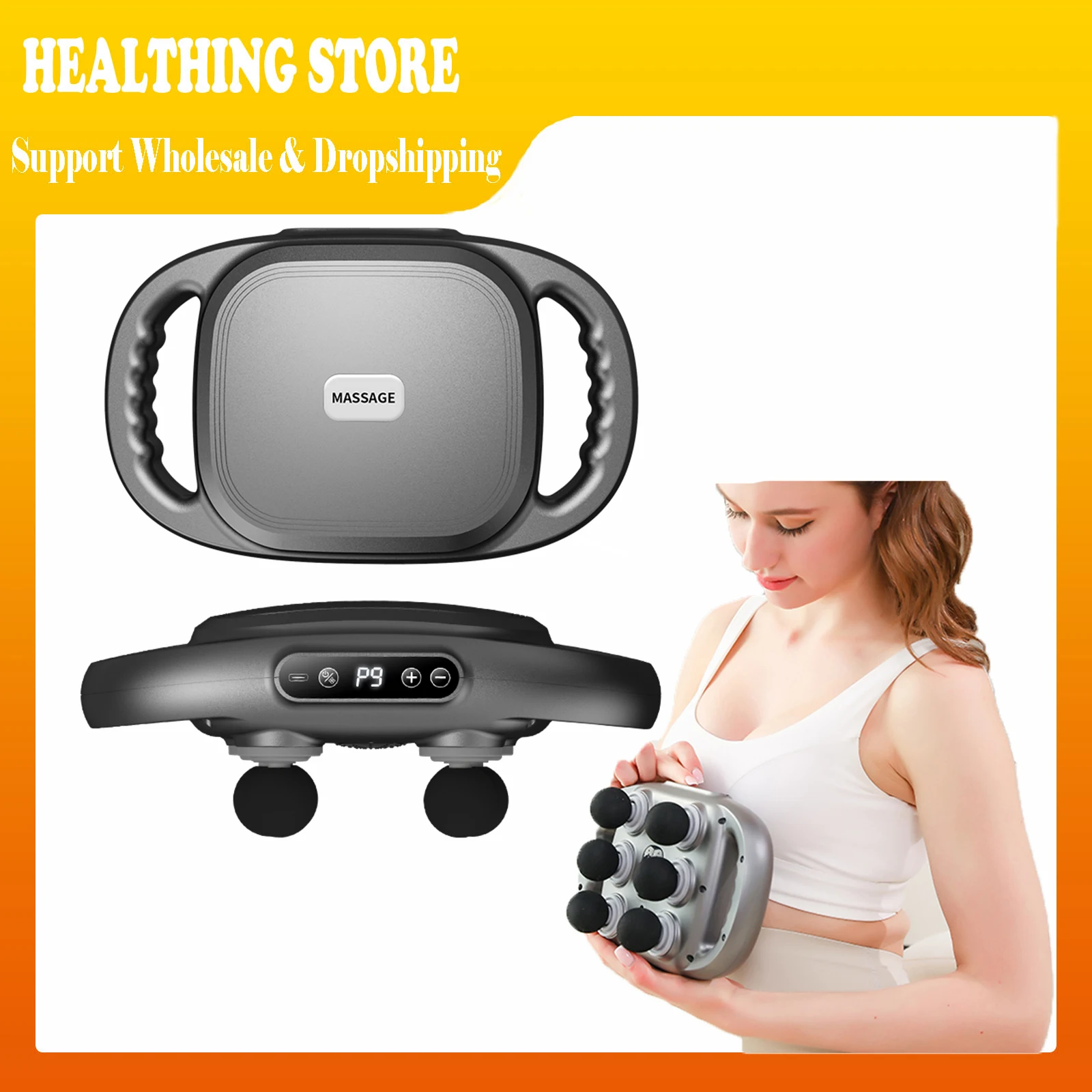 

Six-Head High-Frequency USB Body Massage Gun for Muscle Relief Back Waist Neck Shoulder Fascia Massager for Women