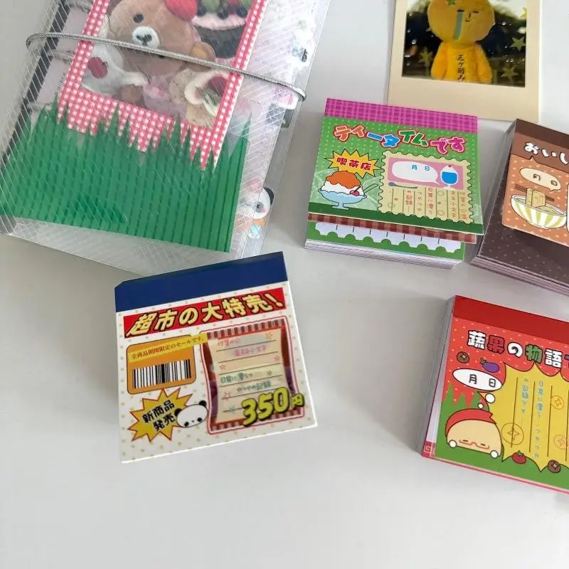 50 hojas de notas autoadhesivas antiguas de estilo japonés, pegatinas para mensajes, notas Kawaii para álbum de recortes, suministros de papelería