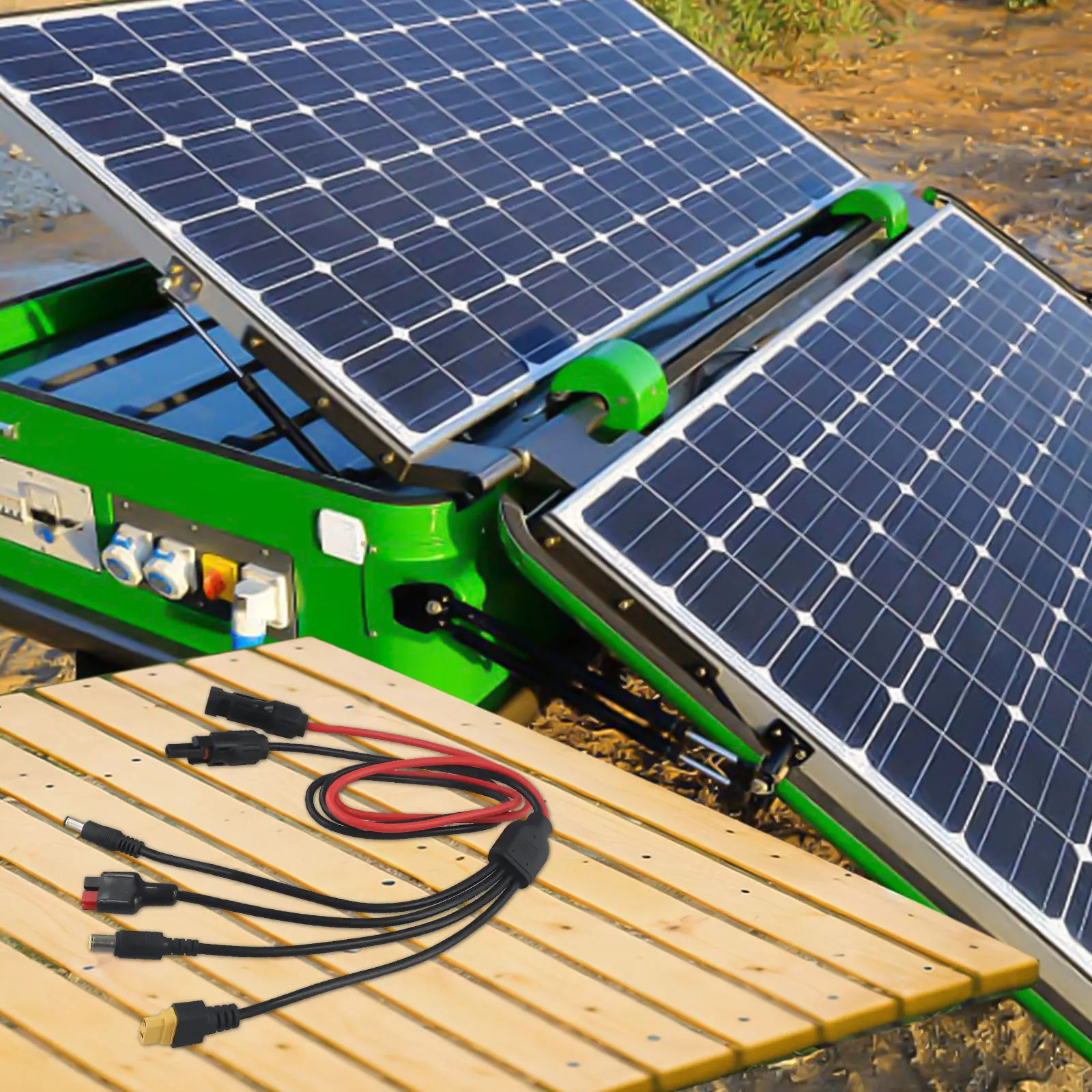 

Solar Panel Extension Cable Splitter 4 Way Connection for XT60 & DC Adapters Solution for Efficient Solar Charging