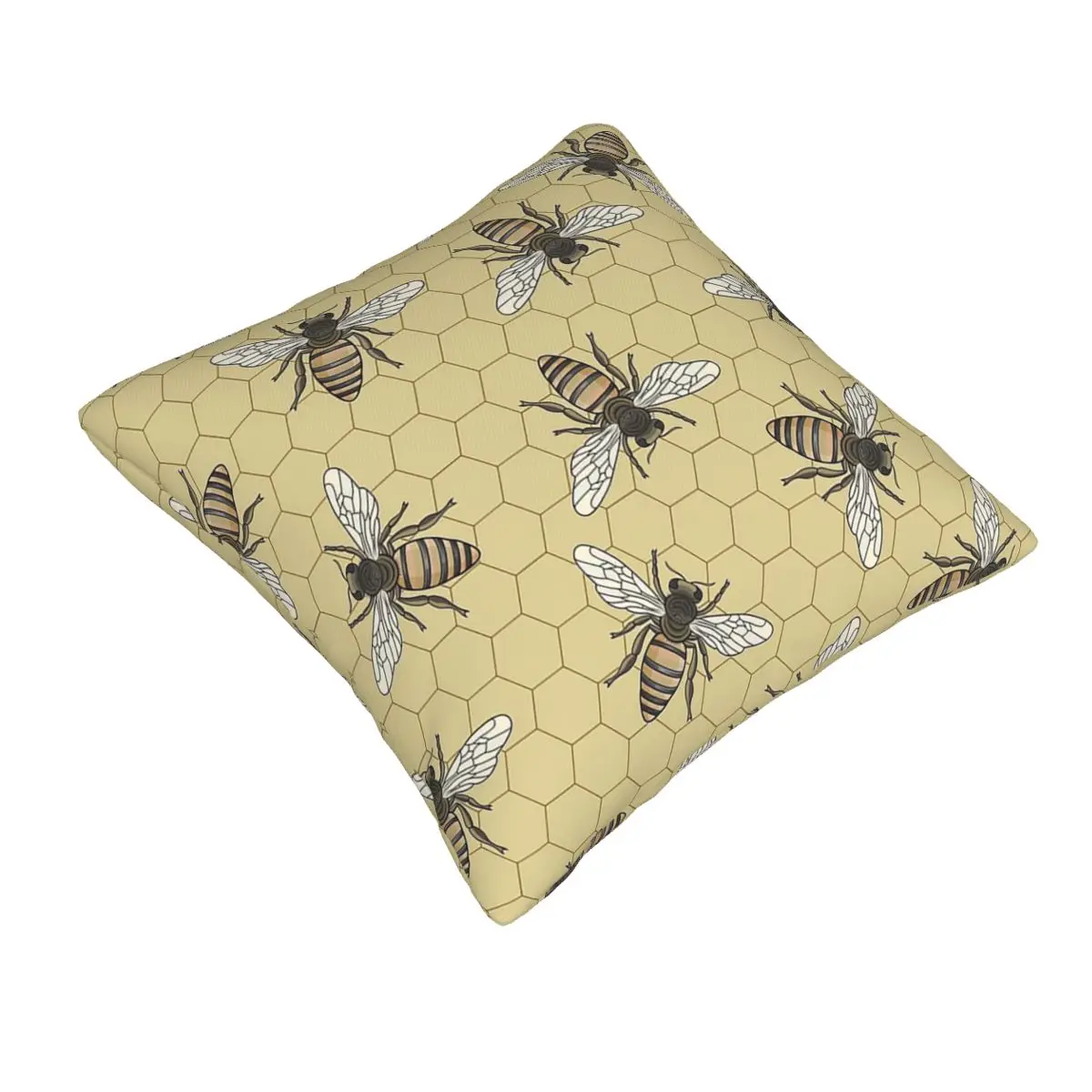 Bee Seamless Pattern Square Pillowcase Pillow Cover Cushion Decor Comfort Throw Pillow for Home Sofa