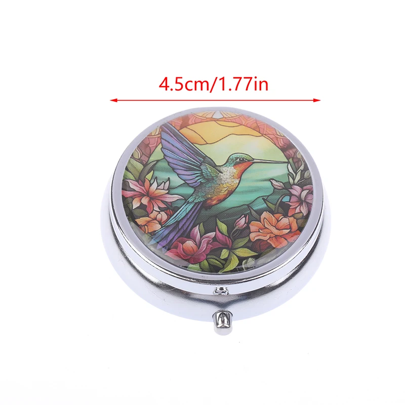 1Pc 3 Cell Metal Pill Boxes Stainless Steel Round Pill Boxes Medicine Organizer Container Medicine Case Splitters Pill Candy Box