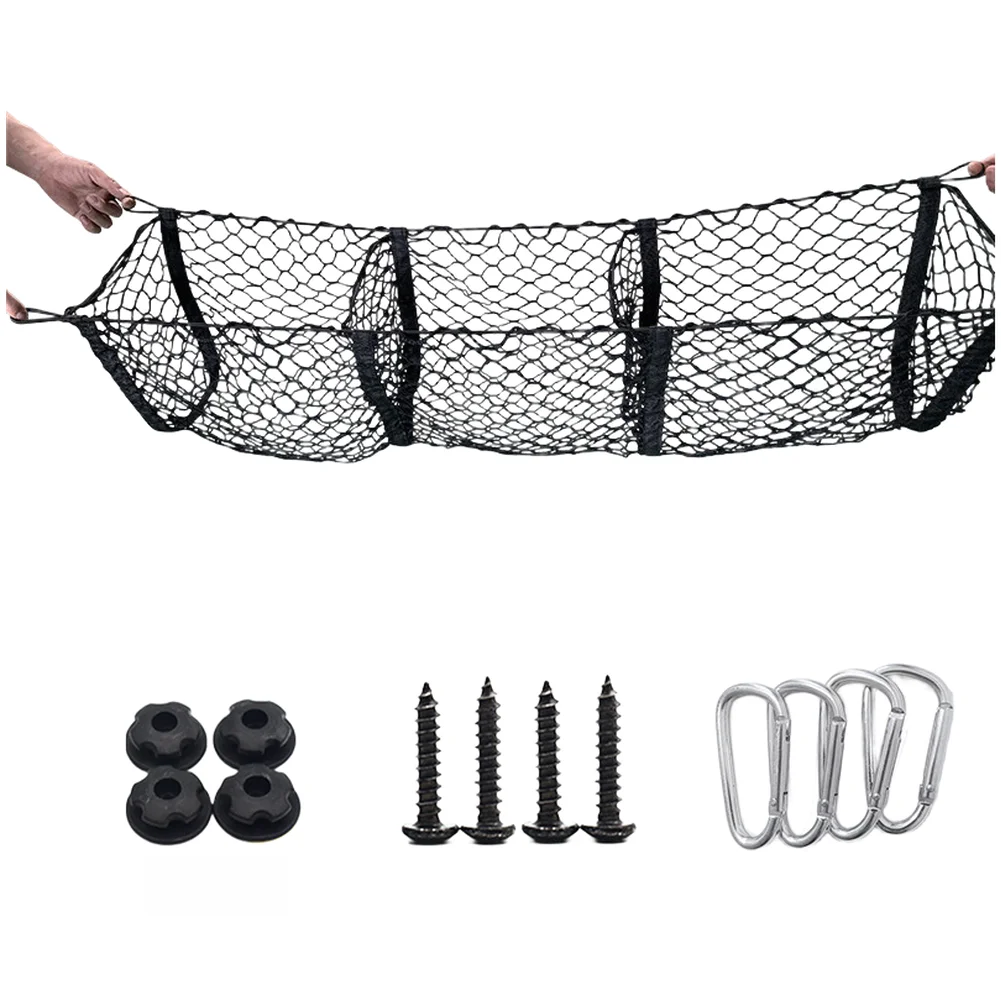 For Keeping Trunk Items Organized 120 X 30 Cm Elastic Storage Mesh Multiple Compartment Design Tool-free Installation